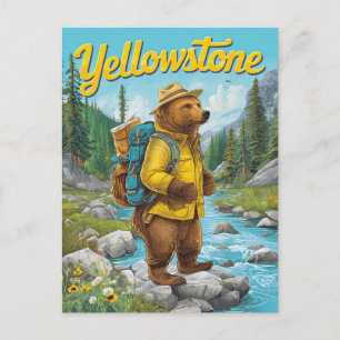 Yellowstone Bear Ranger Vintage Postcard