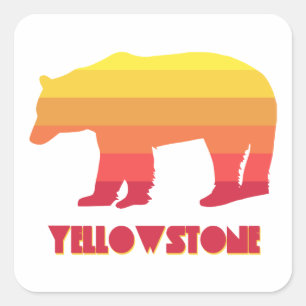 Yellowstone Bear Square Sticker