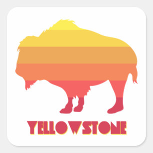 Yellowstone Bison Square Sticker
