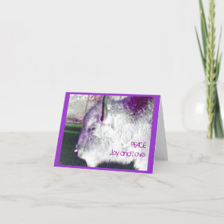 Yellowstone Buffalo Peace Joy and Love Holiday Card