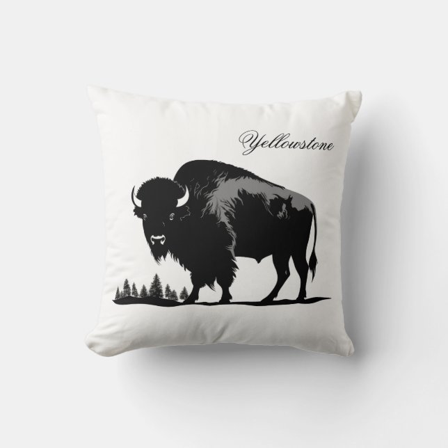 Yellowstone Buffalo Pillow (Front)