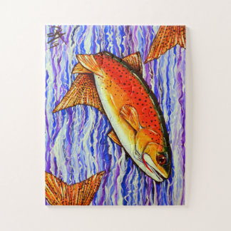 Yellowstone Cutthroat Trout Fish Fishing Stream Jigsaw Puzzle