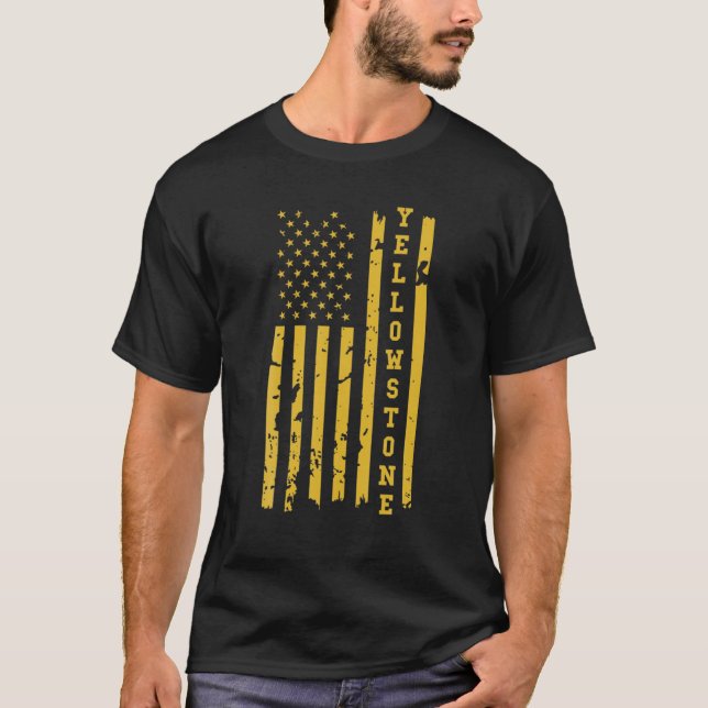 Yellowstone Distressed American Flag T-Shirt (Front)