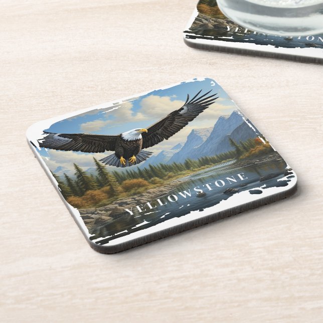 Yellowstone Eagle Beverage Coaster (Left Side)