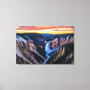 Yellowstone Falls Canvas Art
