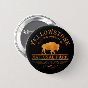 yellowstone golden yellow colour 6 cm round badge