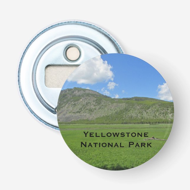 Yellowstone Green Grass Field Photo National Park Bottle Opener (Front)