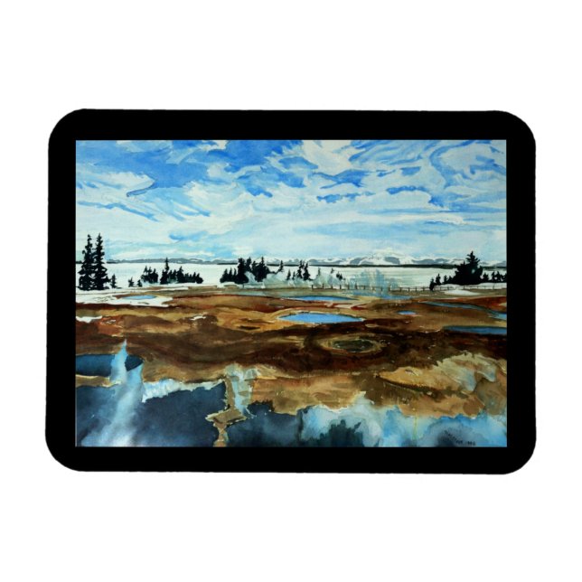 Yellowstone Lake in Winter Card Magnet (Horizontal)