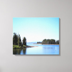 Yellowstone Lake West Thumb Colour 16x20 Canvas Print
