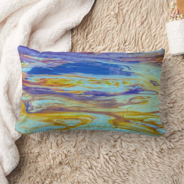 Yellowstone Lava Pool Swirls  Lumbar Cushion (Blanket)