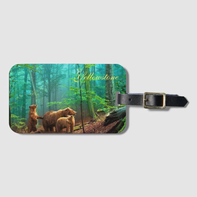 Yellowstone Luggage Tag-Bear Tag (Front Horizontal)