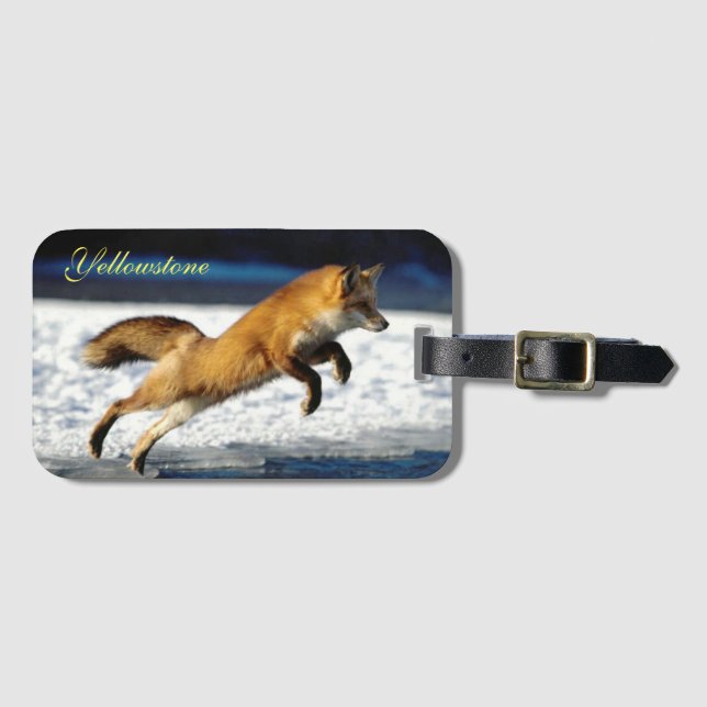 Yellowstone Luggage Tag-Red Fox Tag (Front Horizontal)