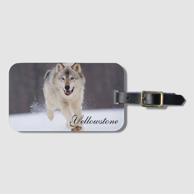 Yellowstone Luggage Tag-Wolf Tag (Front Horizontal)
