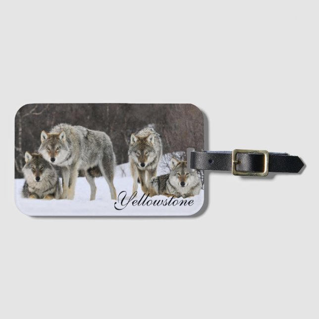 Yellowstone Luggage Tag-Wolves Tag (Front Horizontal)
