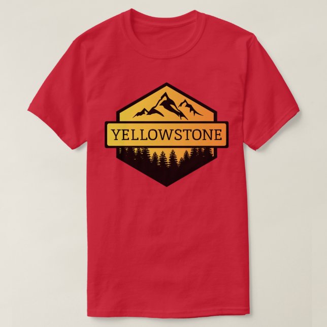 Yellowstone Montana Mountains and Trees TShirt (Design Front)