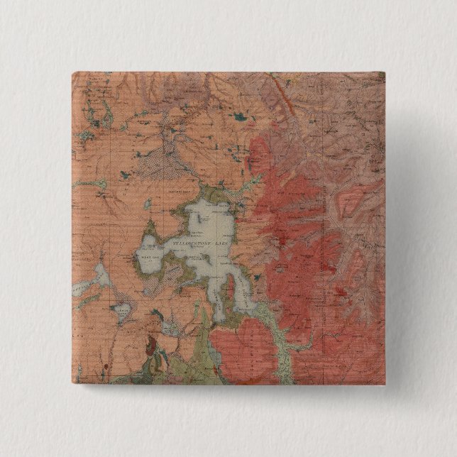Yellowstone National Park 15 Cm Square Badge (Front)