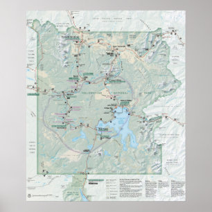 Yellowstone National Park 2026 map Poster