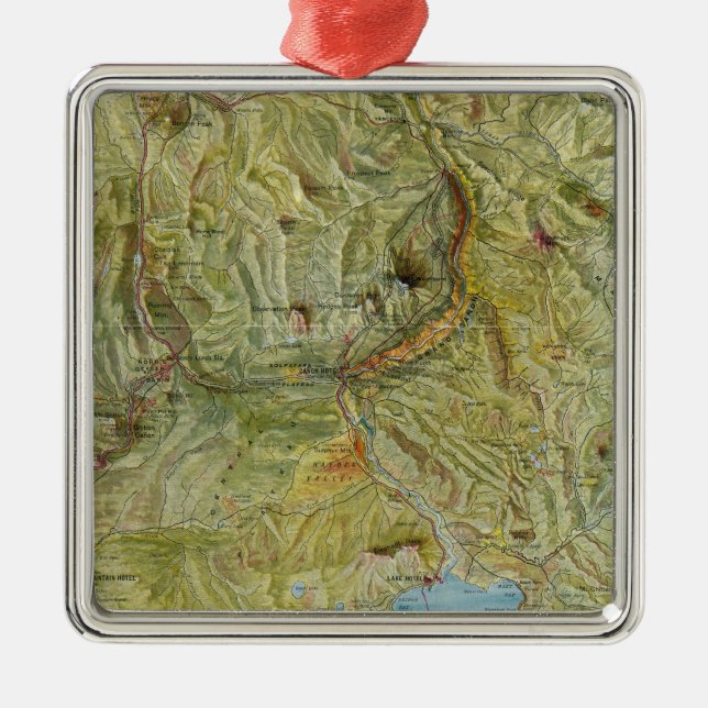 Yellowstone National Park 2 Metal Tree Decoration (Front)