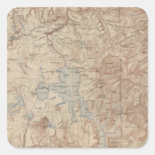 Yellowstone National Park 2 Square Sticker