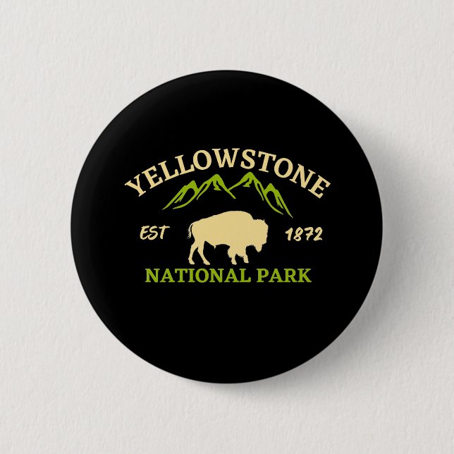 Yellowstone National Park 6 Cm Round Badge (Front)