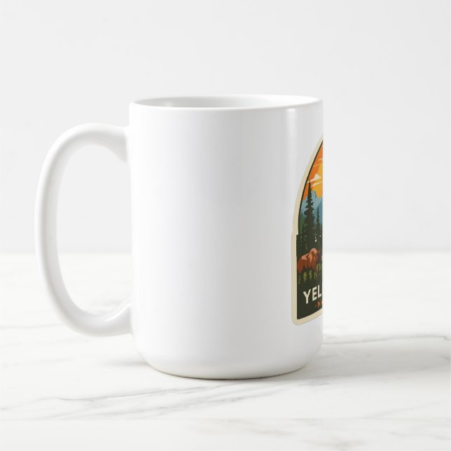 Yellowstone National Park Adventure Design Coffee Mug (Left)