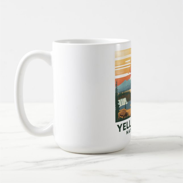 Yellowstone National Park Adventure Design Coffee Mug (Left)