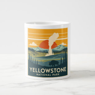 Yellowstone National Park Adventure Design Large Coffee Mug