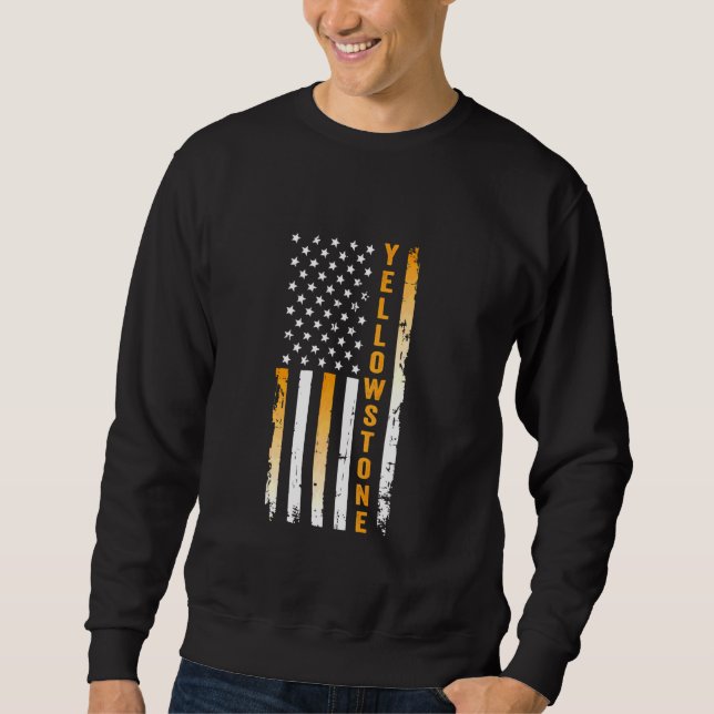 Yellowstone National Park American Flag Sweatshirt (Front)