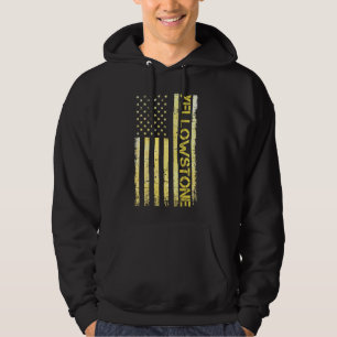 Yellowstone National Park American Flag Vintage Hoodie
