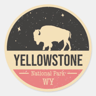 Yellowstone National Park Badge Classic Round Sticker