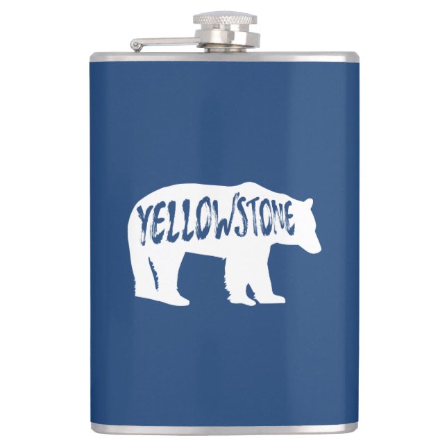 Yellowstone National Park Bear Hip Flask (Front)