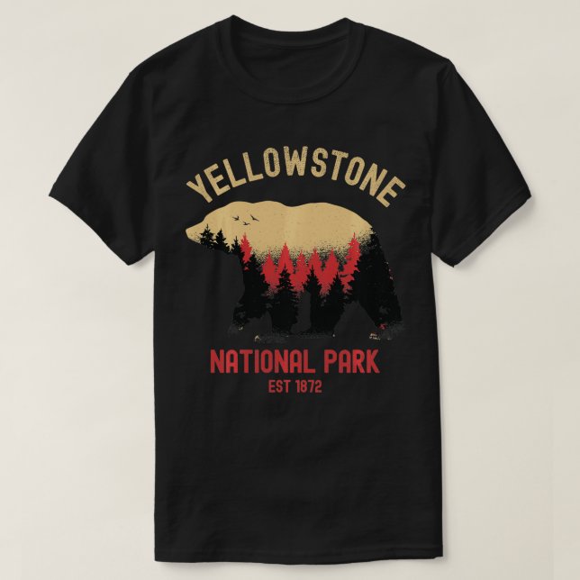 Yellowstone National Park Bear Souvenir Gift  T-Shirt (Design Front)