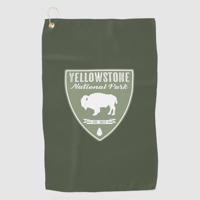Yellowstone National Park Bison Golf Towel (Front)