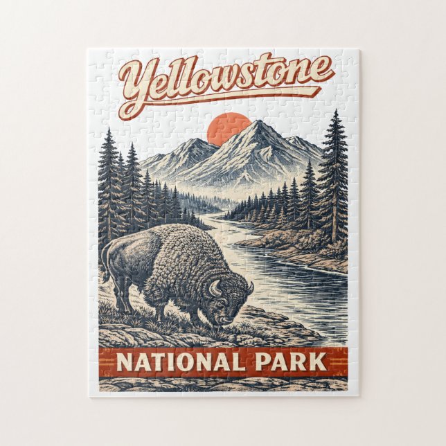 Yellowstone National Park - Bison Jigsaw Puzzle (Vertical)