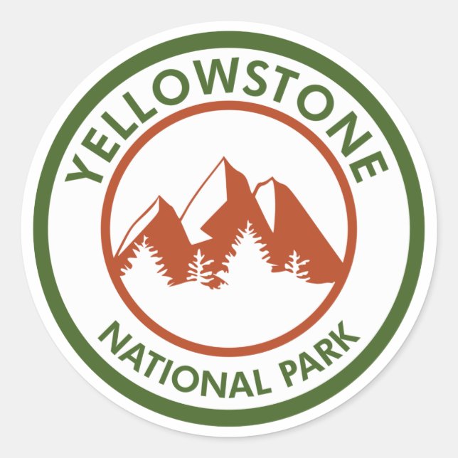 Yellowstone National Park Classic Round Sticker (Front)
