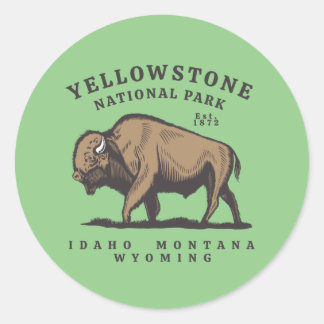 Yellowstone National Park Classic Round Sticker
