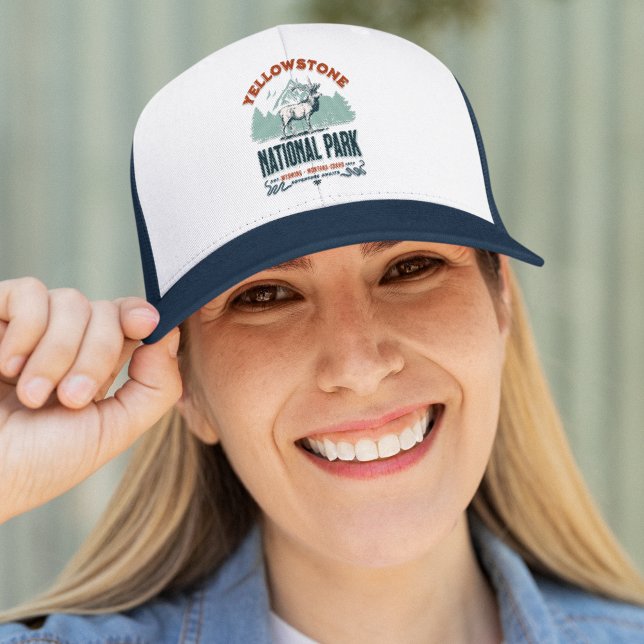 Yellowstone National Park Cute Landscape Trucker Hat (Creator Uploaded)