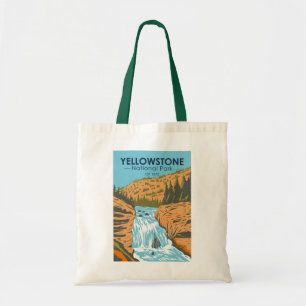 Yellowstone National Park Firehole Falls Vintage Tote Bag