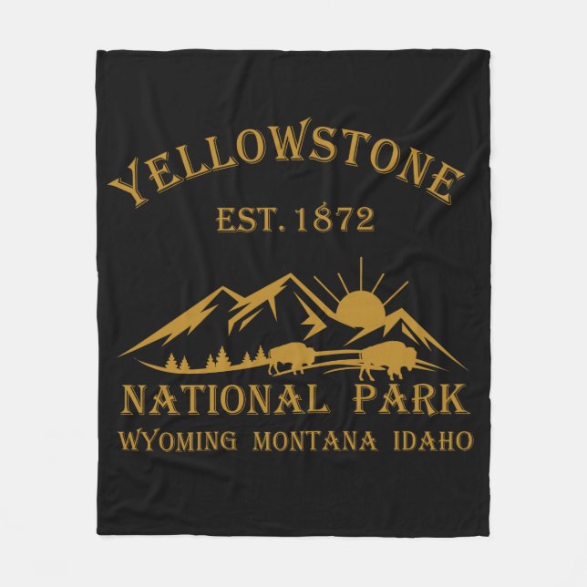 Yellowstone national park fleece blanket (Front)