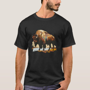 Yellowstone National Park Fluffy Cow Bison T-Shirt
