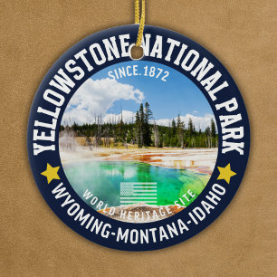 Yellowstone National Park Forest Landscape Ceramic Tree Decoration