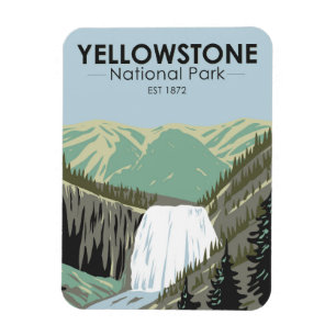 Yellowstone National Park Gibbon Falls Vintage Magnet