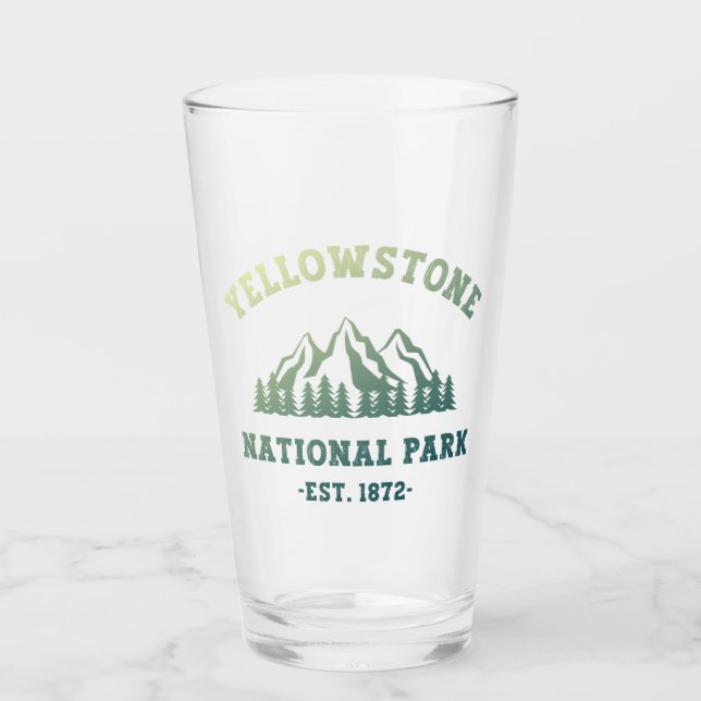 Yellowstone National Park Gradient Hiking Camping Glass (Front)
