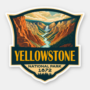 Yellowstone National Park Grand Canyon Retro Art