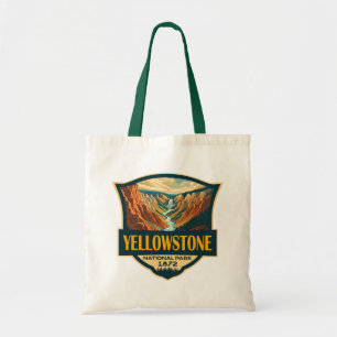 Yellowstone National Park Grand Canyon Retro Art Tote Bag