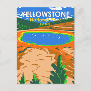 Yellowstone National Park Grand Prismatic Spring Postcard