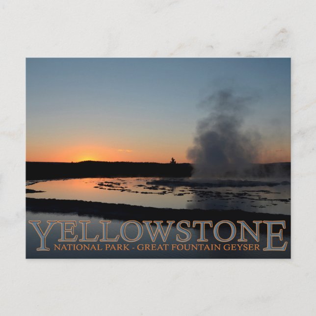 Yellowstone National Park Great Fountain Geyser Postcard (Front)