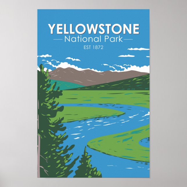 Yellowstone National Park Hayden Valley Vintage Poster (Front)