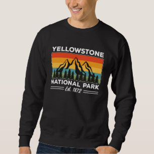 Yellowstone National Park Hiking Camping Retro Sweatshirt
