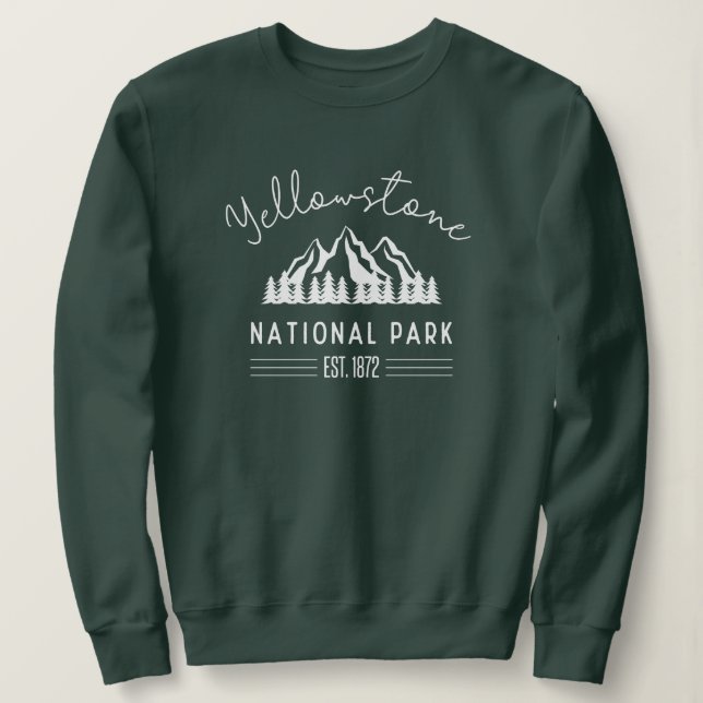 Yellowstone National Park Hiking Camping Sweatshirt (Design Front)